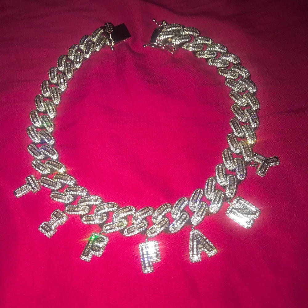 Custom Tiffany Cuban Charm Necklace